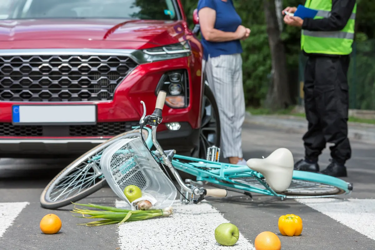 Bicycle and car accident